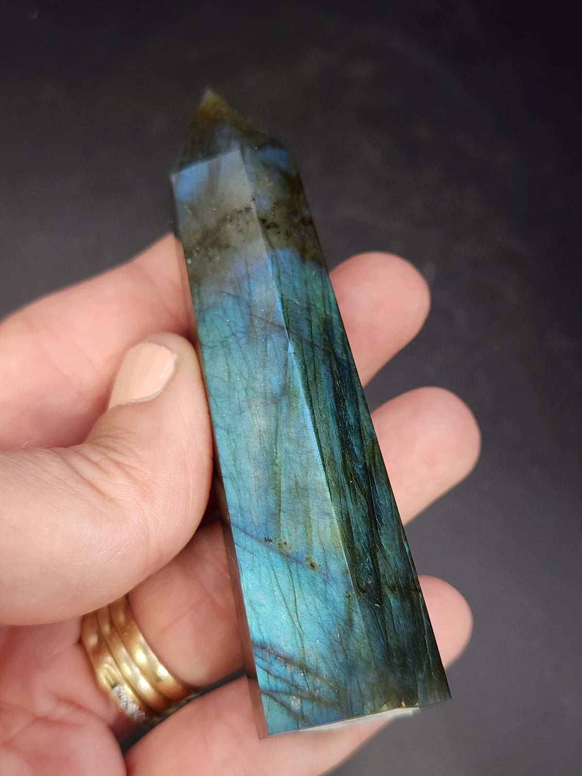Labradorite Tower/Point with Blue Flash- 3.4" inches