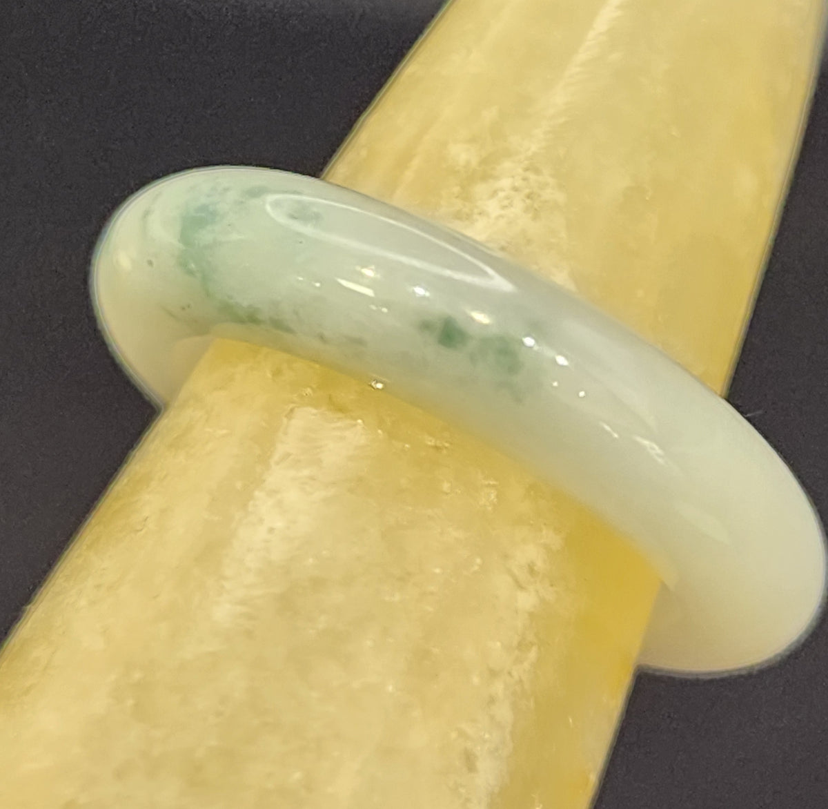 Burmese Jade Band Ring – 5mm Wide – Size 7.5