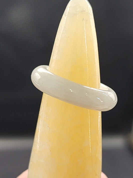 Burmese Jade Band Ring – 5.5mm Wide – Size 6.5
