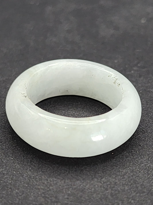 Burmese Jade Band Ring – 7.5mm Wide – Size 6.5