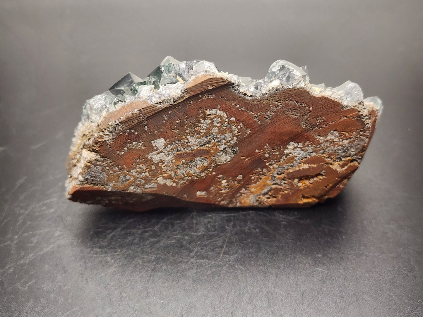 FLUORITE- Rainbow's End Pocket, Lady Annabella Mine, Weardale, UK- Cabinet