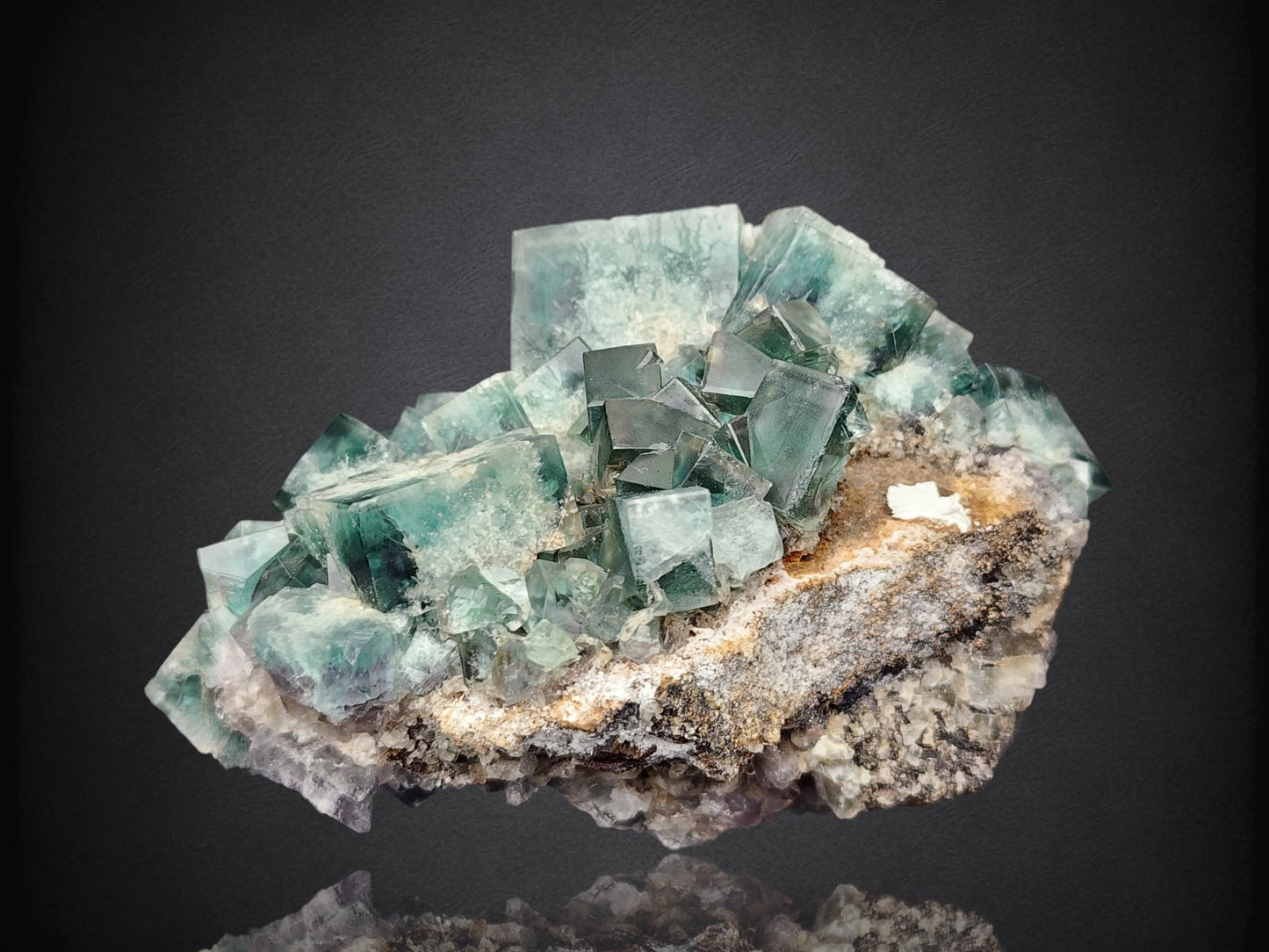 FLUORITE- Rainbow's End Pocket, Lady Annabella Mine, Weardale, England- Cabinet