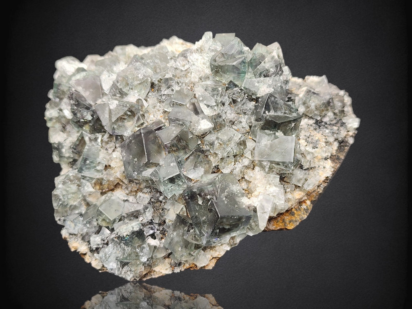 FLUORITE- Rainbow's End Pocket, Lady Annabella Mine, Weardale, England- Cabinet