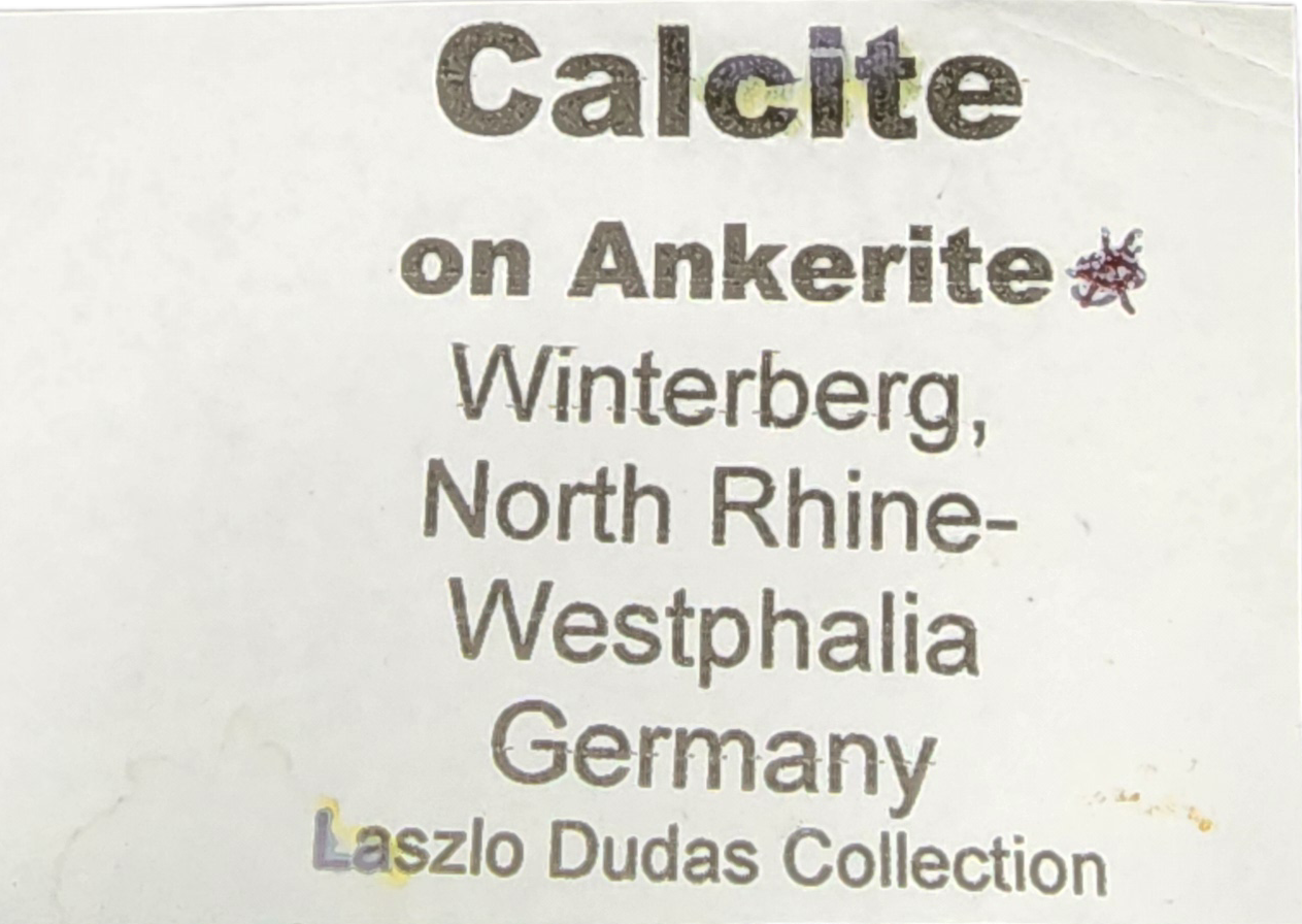 CALCITE WITH ANKERITE- Winterberg, North Rhine-Westphalia, Germany- SM Cabinet