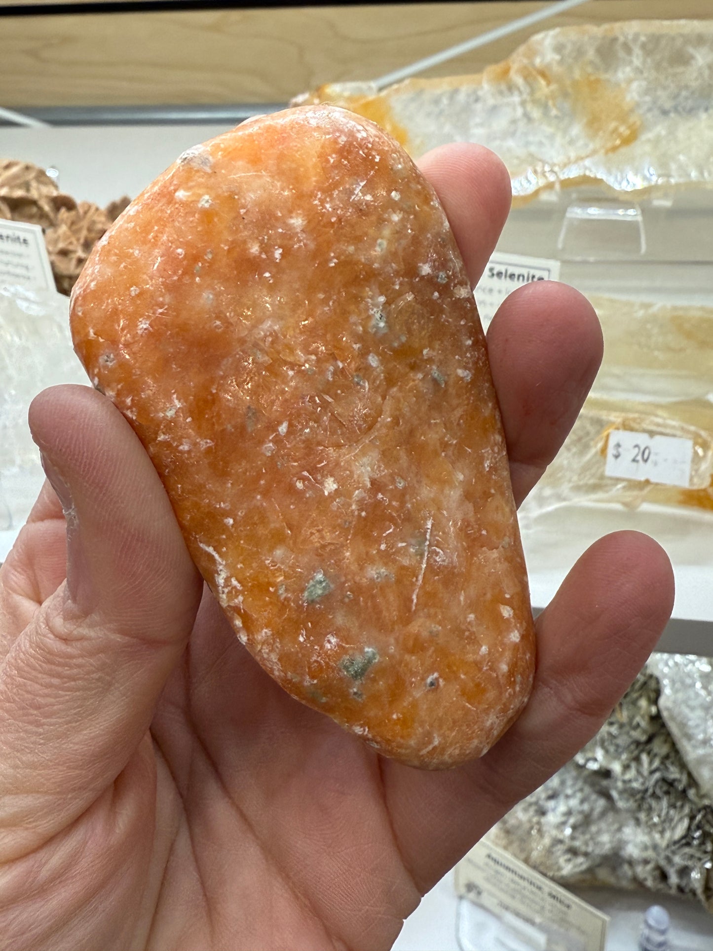 Orange Calcite- Large Smooth Rough