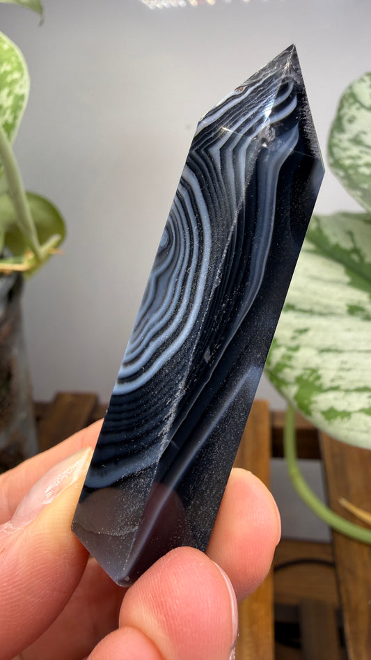 Black Agate Tower/Point- 2.6 inches