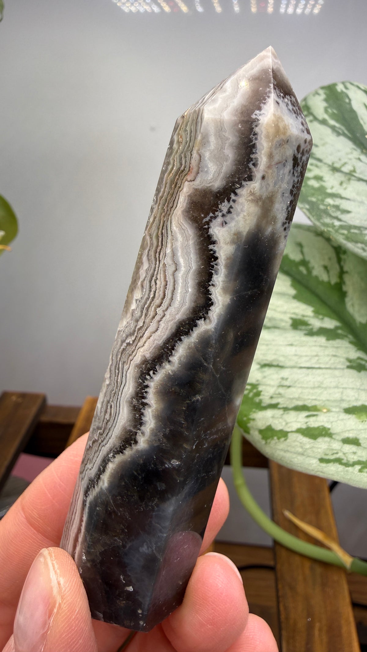 Black Agate Tower/Point- 3.7 inches