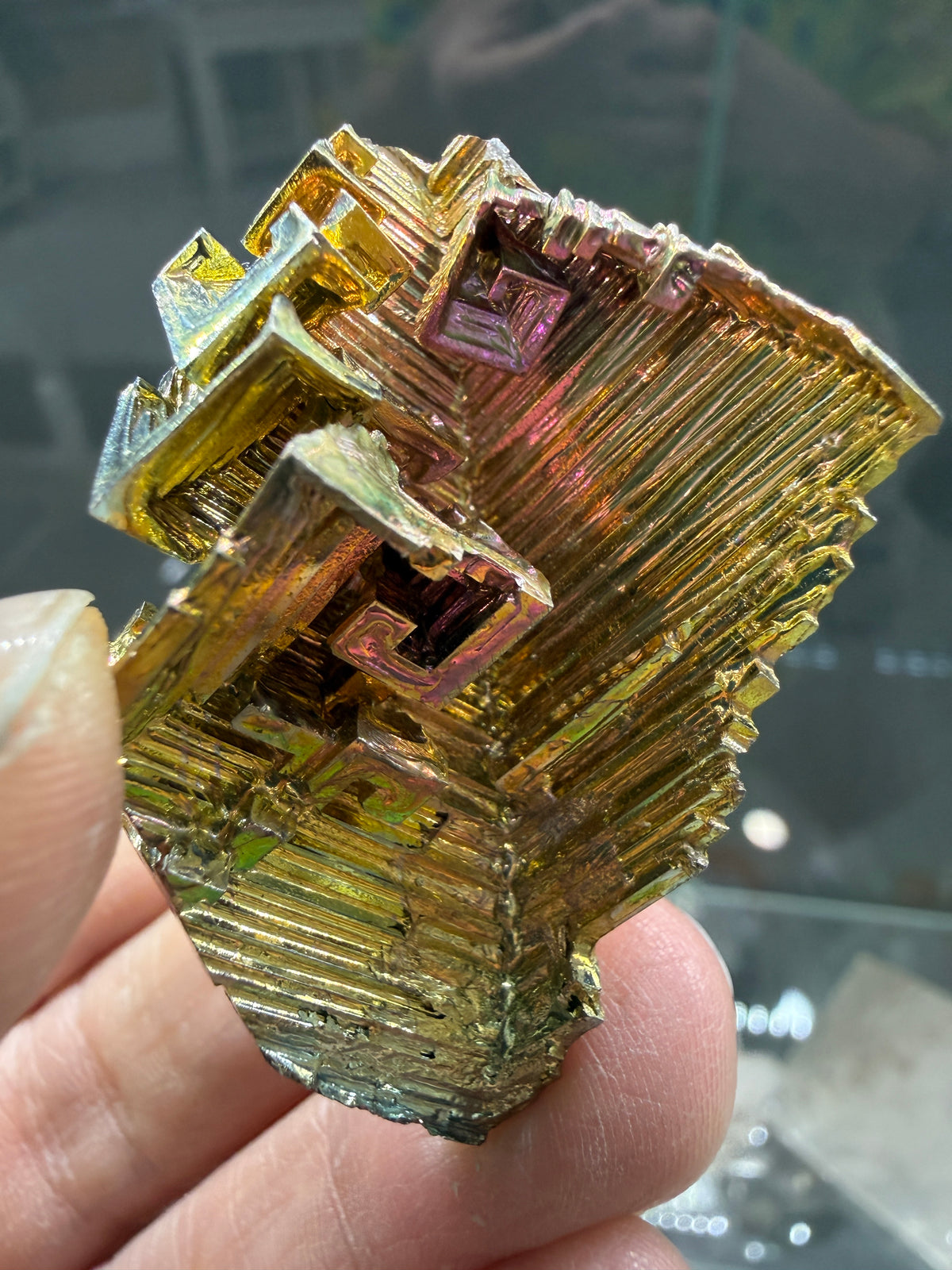 Bismuth Crystal (Lab Grown)– Iridescent Hopper Crystal