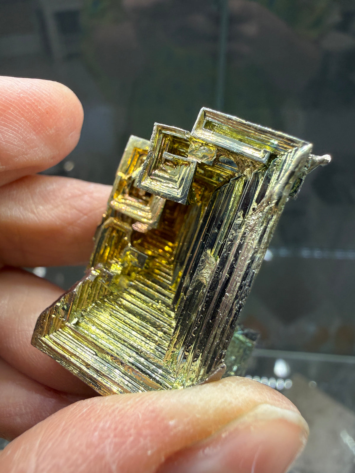 Bismuth Crystal (Lab Grown)– Iridescent Hopper Crystal