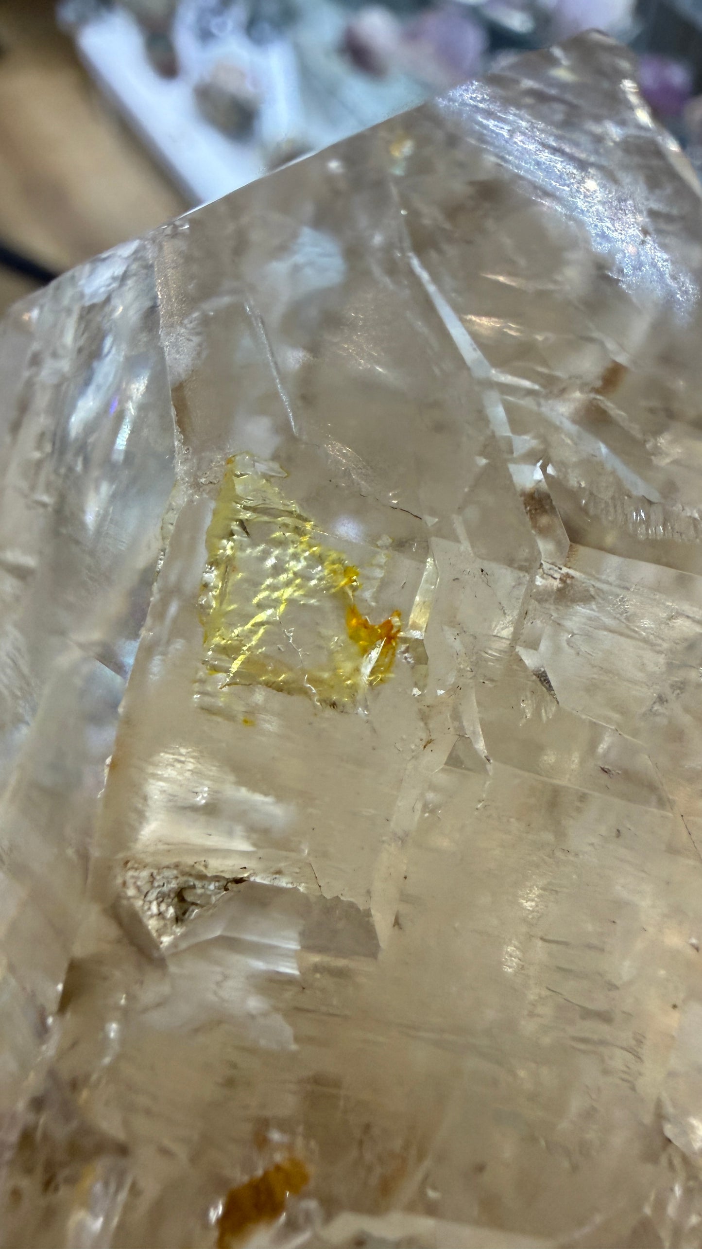 Citrine Point (Natural Brazilian) with Mica, Sulfur- Statement Piece