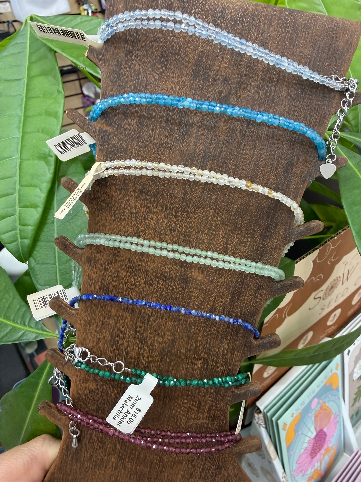 Anklet Malachite 2mm Faceted