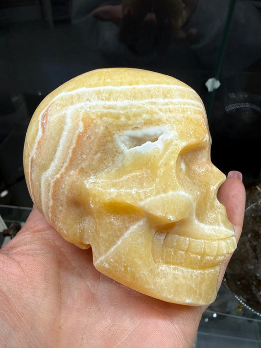 Orange Calcite Skull