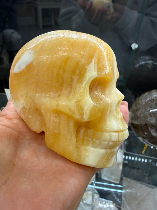 Orange Calcite Skull