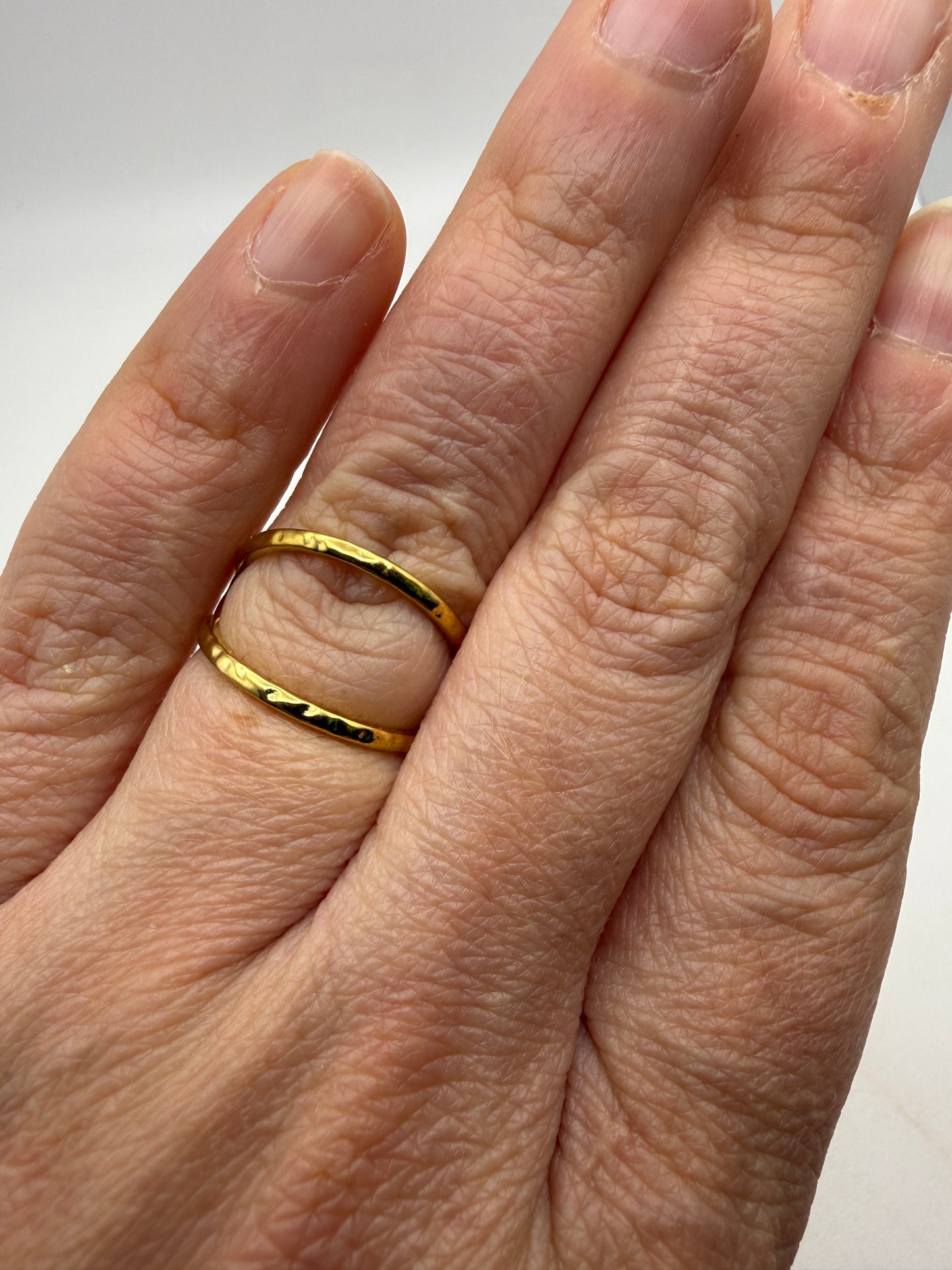 Hammered Open Adjustable Ring– 18K Gold-Plated Stainless Steel