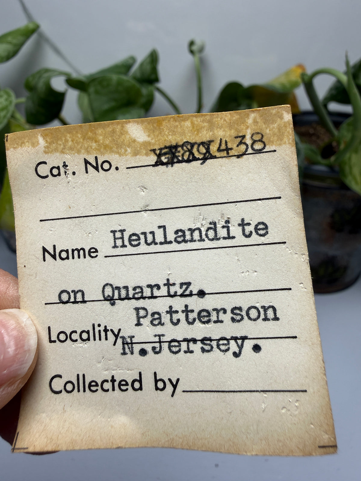 Heulandite on Quartz- Paterson, Passaic County, New Jersey, USA