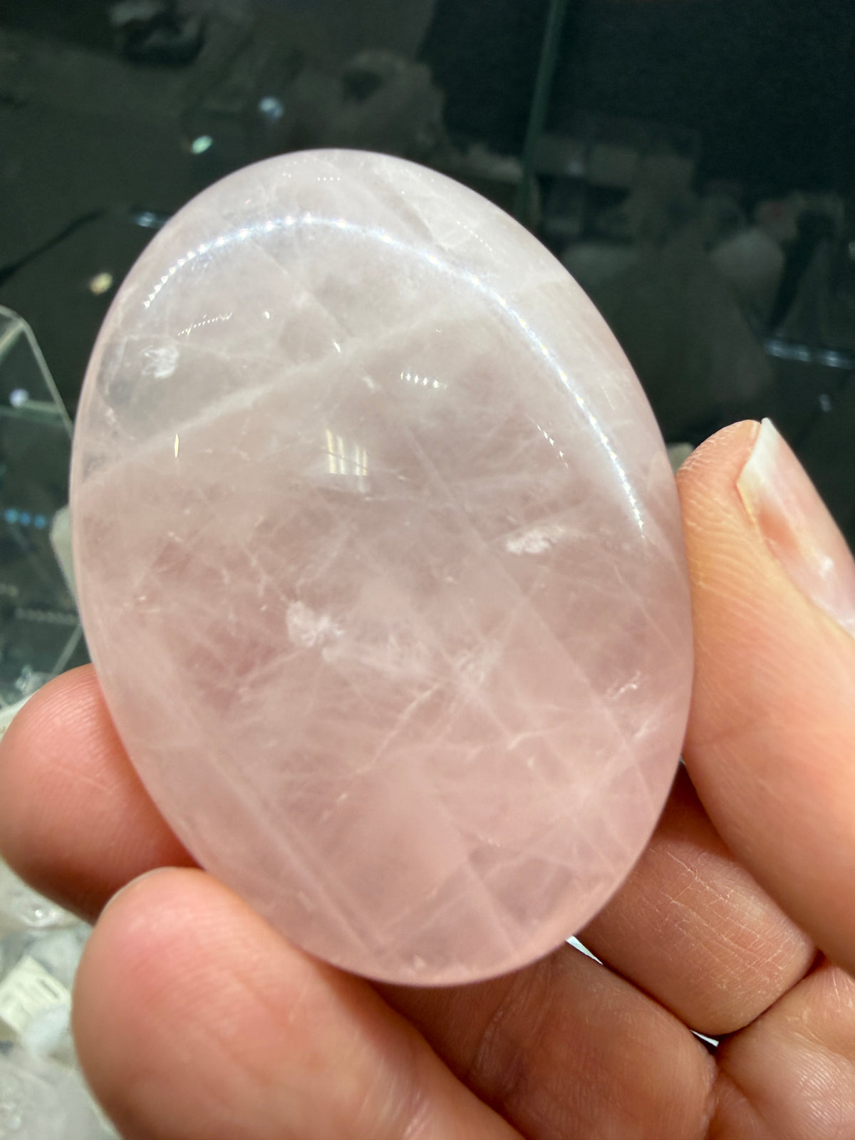 Rose Quartz Palm Stone- Brazil