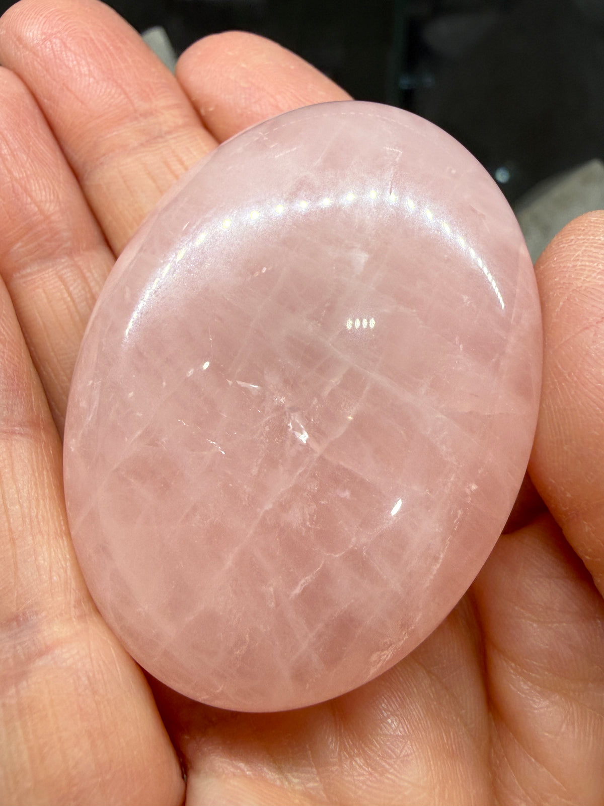 Rose Quartz Palm Stone- Brazil