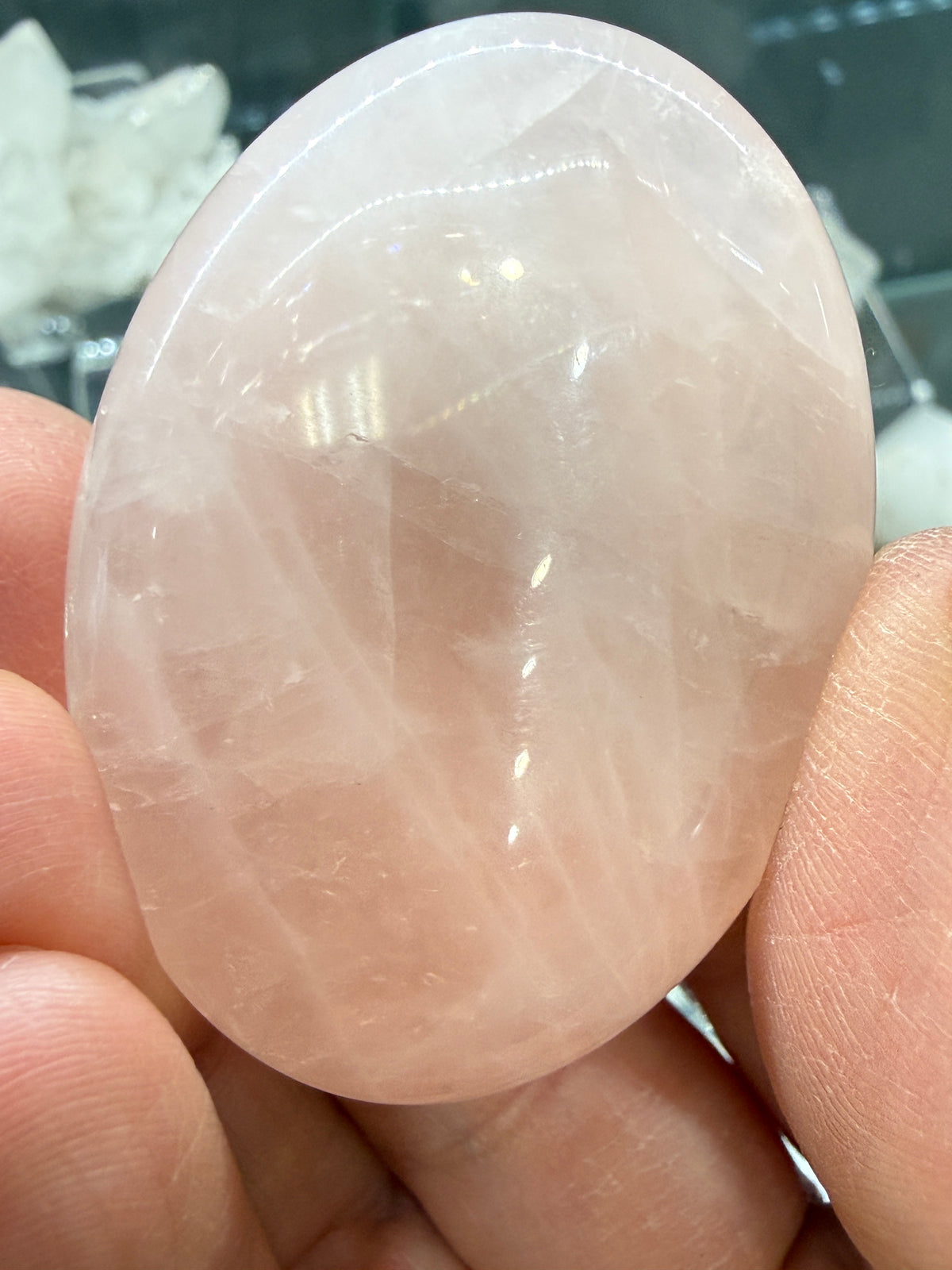 Rose Quartz Palm Stone- Brazil