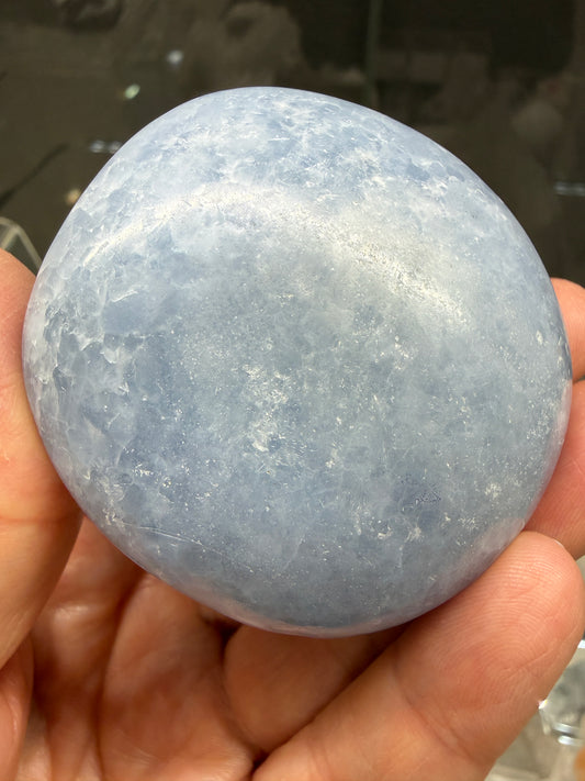 Blue Calcite Palm Stone