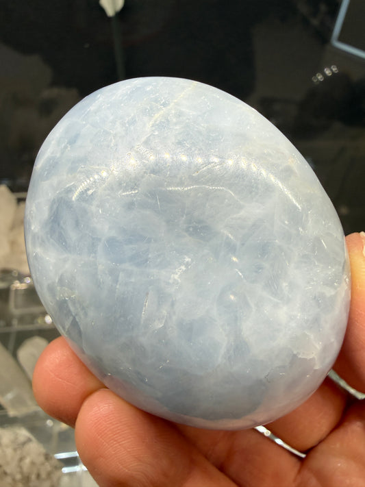 Blue Calcite Palm Stone