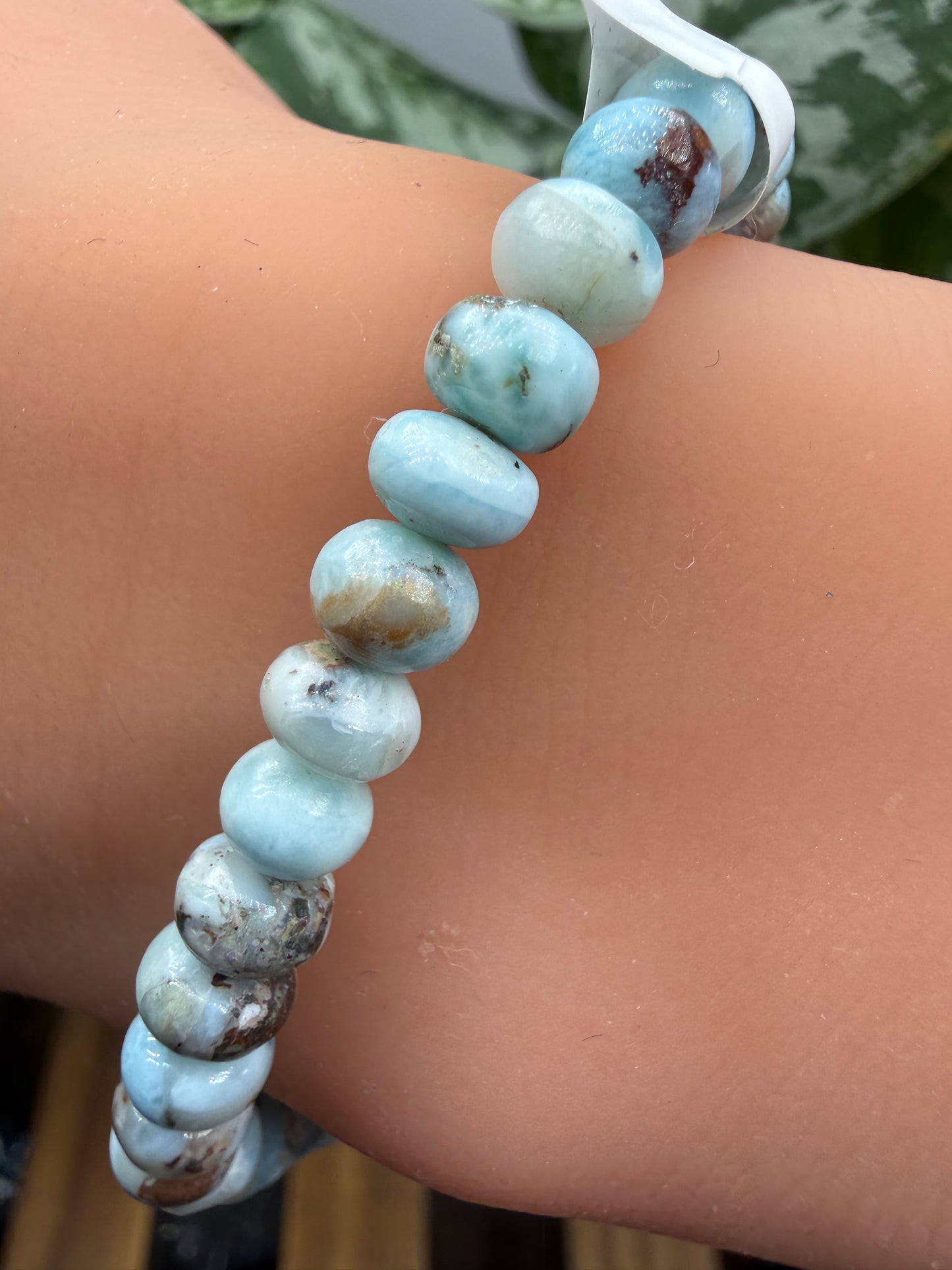 Larimar Rondelle Bracelet- 6mm- 7 inches