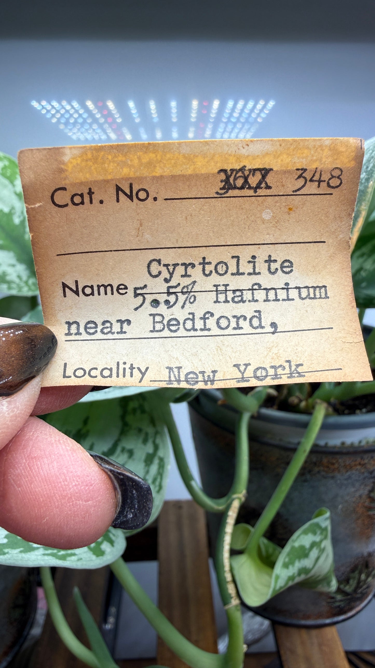 Cyrtolite, 5.5% Hafnium- Bedford, New York