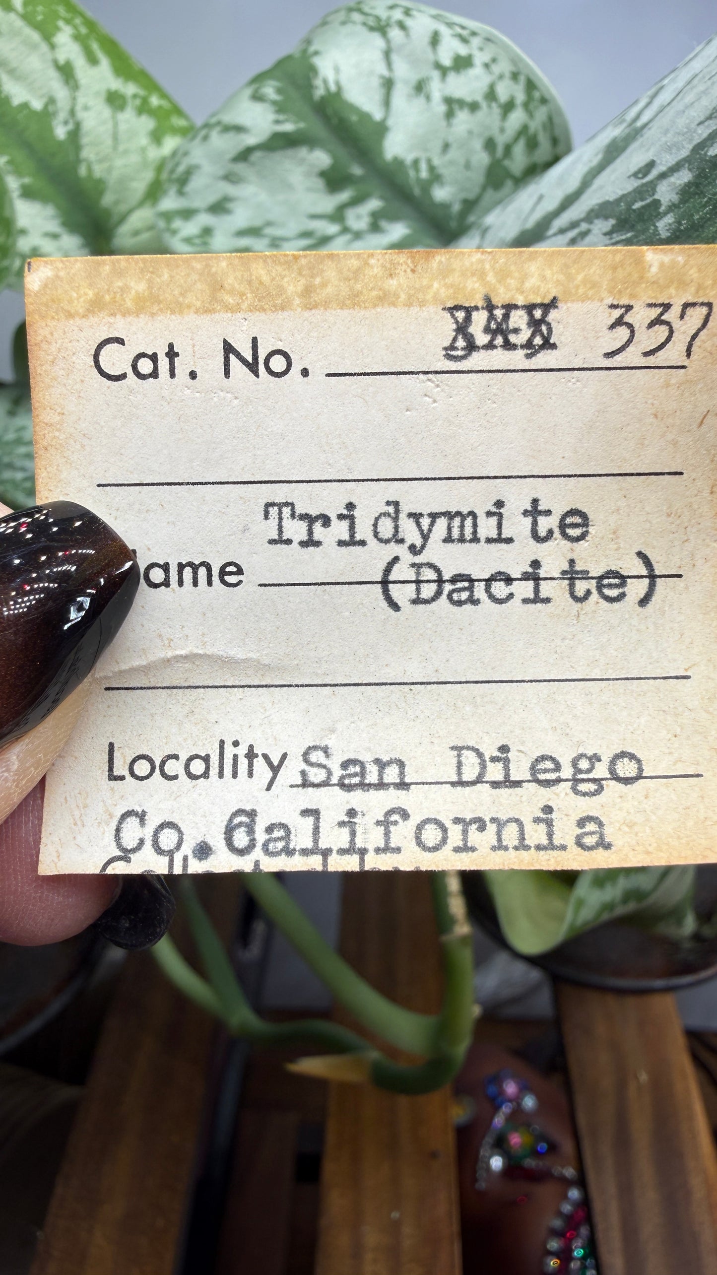 Tridymite (polymorph of silica)- San Diego County, California