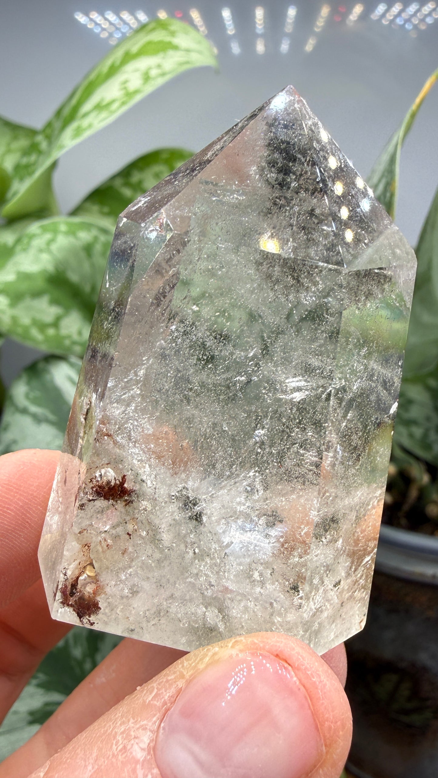 Garden Quartz/Lodolite Point- 2" inches tall