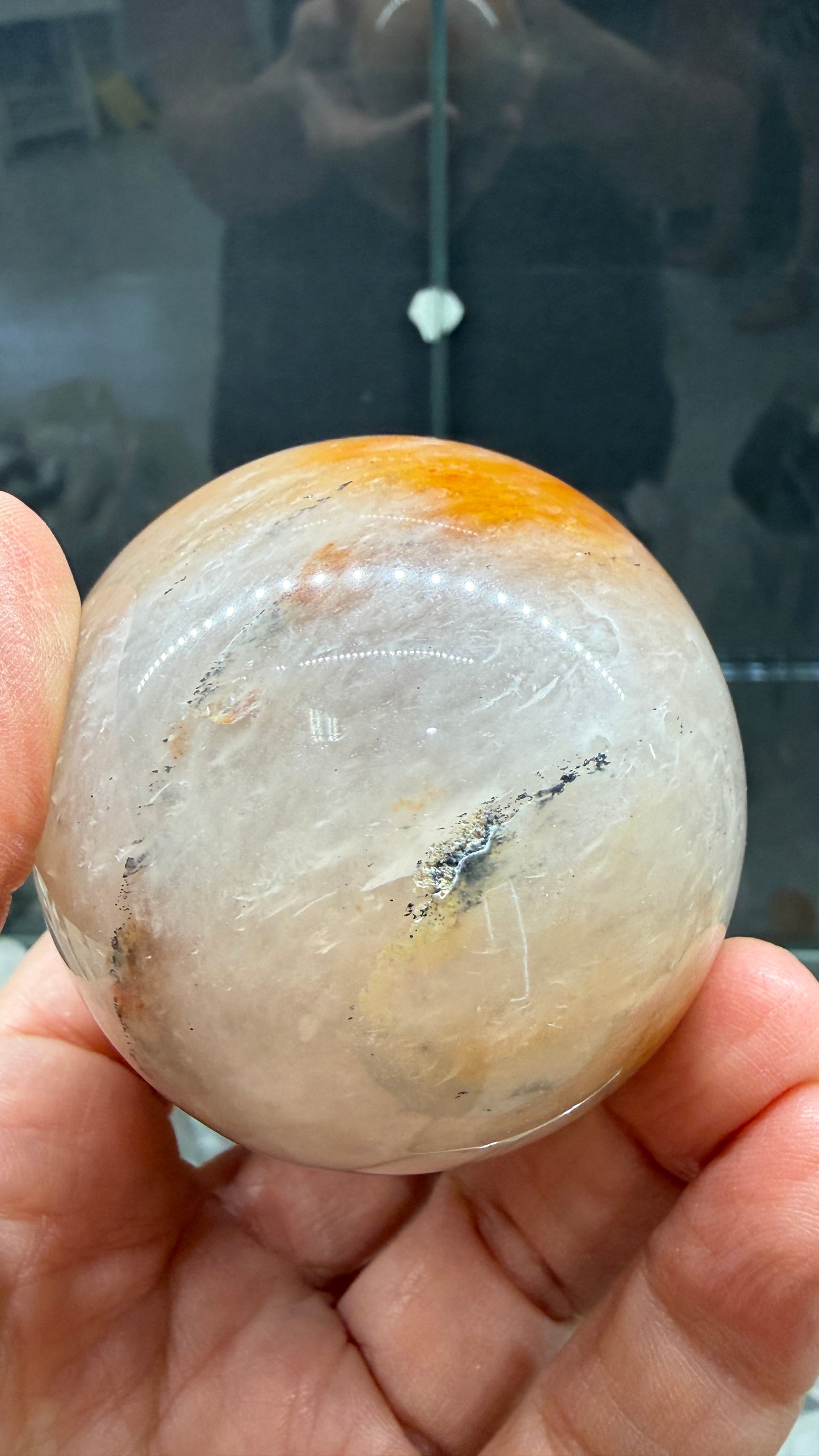 Amphibole Quartz Sphere- 2.4" inches diameter