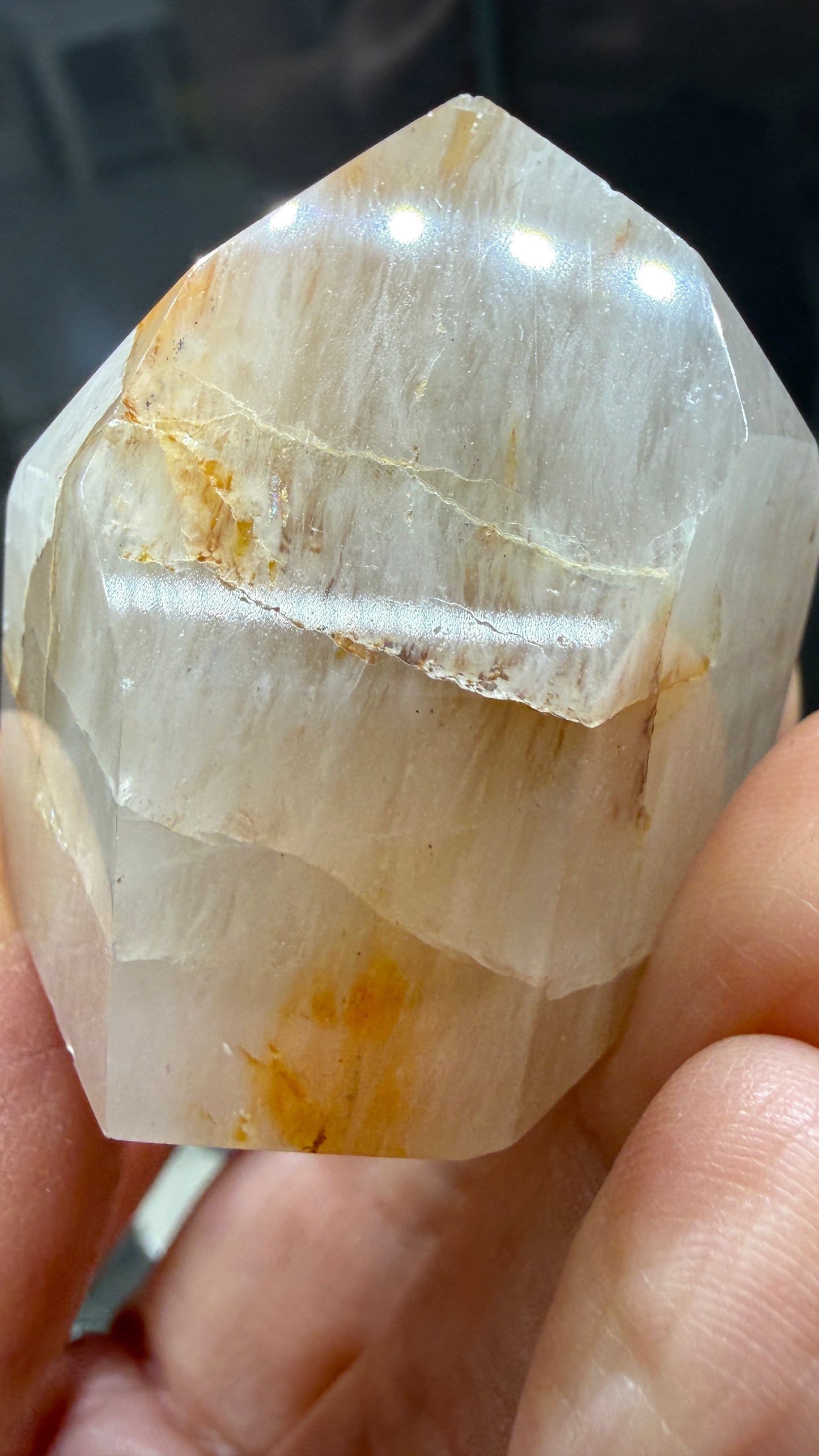 Amphibole Quartz Tower- 1.5 inch tall
