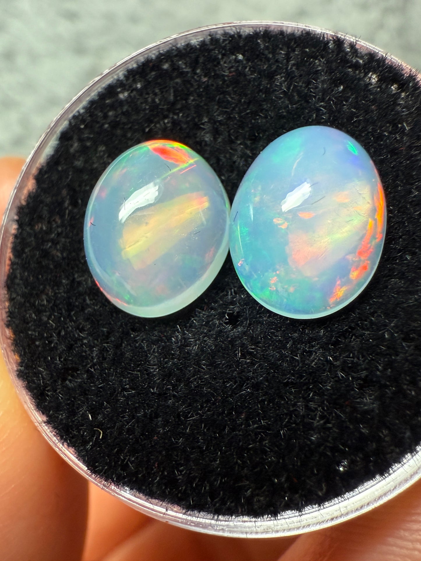 Welo Opal Cabochon Pair: 3.5 ct– 10x8x5mm