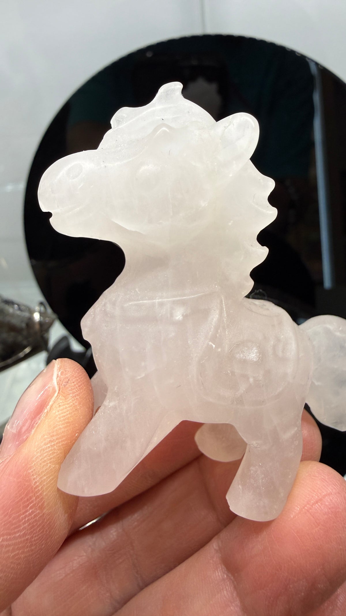 Rose Quartz Horse Crystal Carving- 2.3 inches