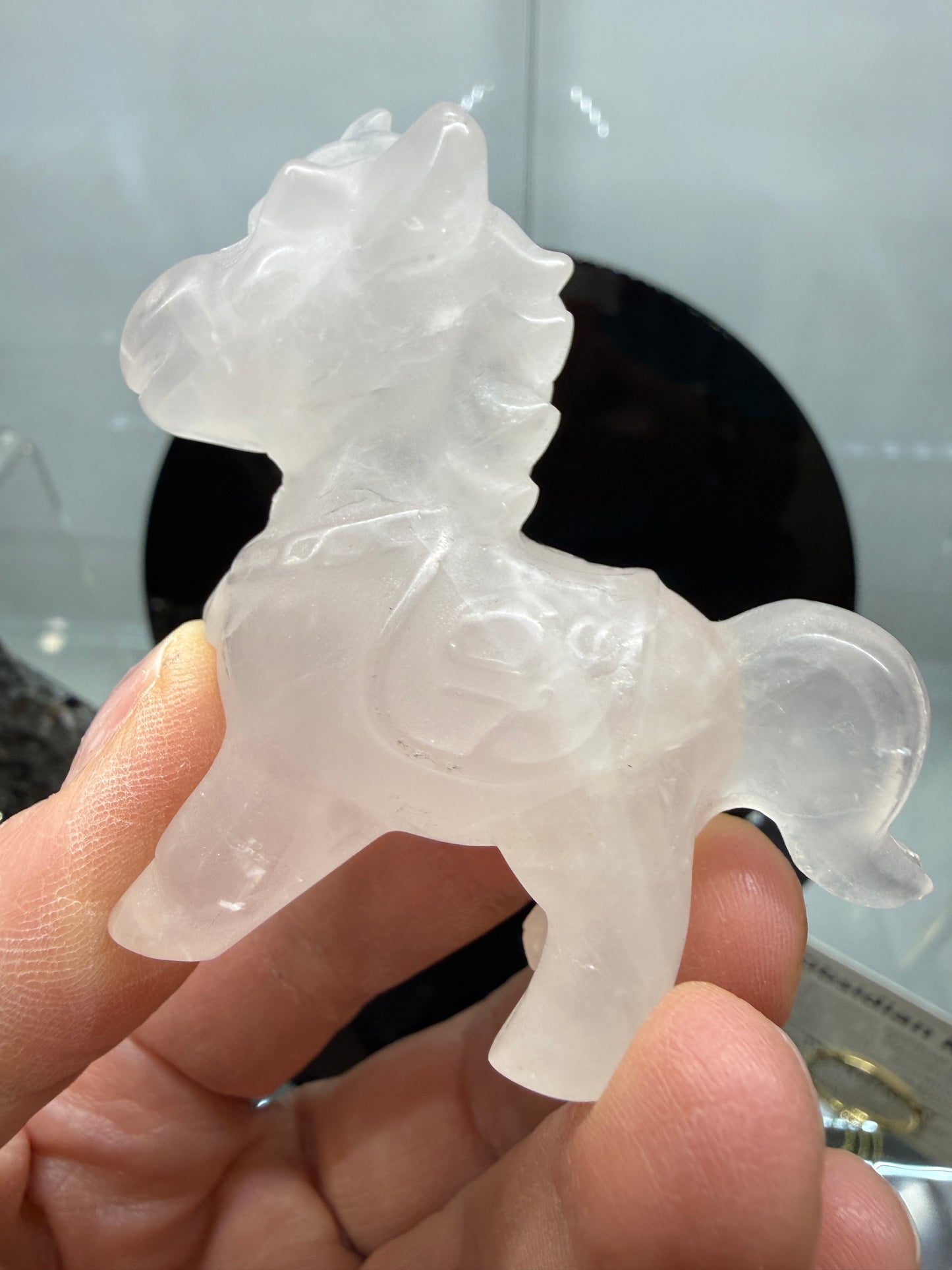 Rose Quartz Horse Crystal Carving- 2.5 inches