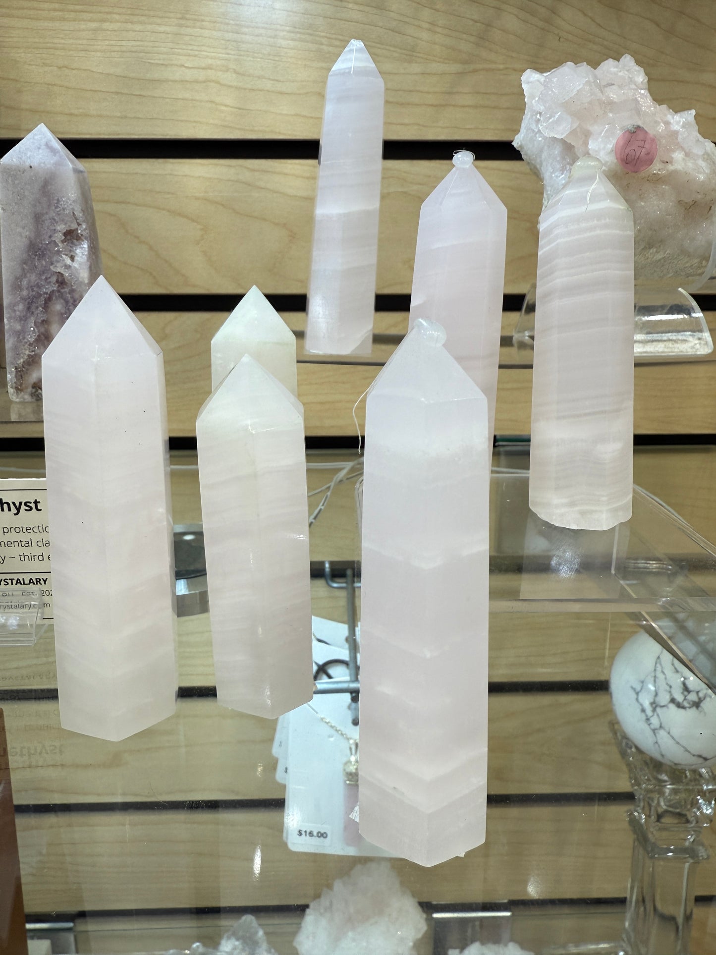 Pink Mangano Calcite Towers- 3-3.5" inch