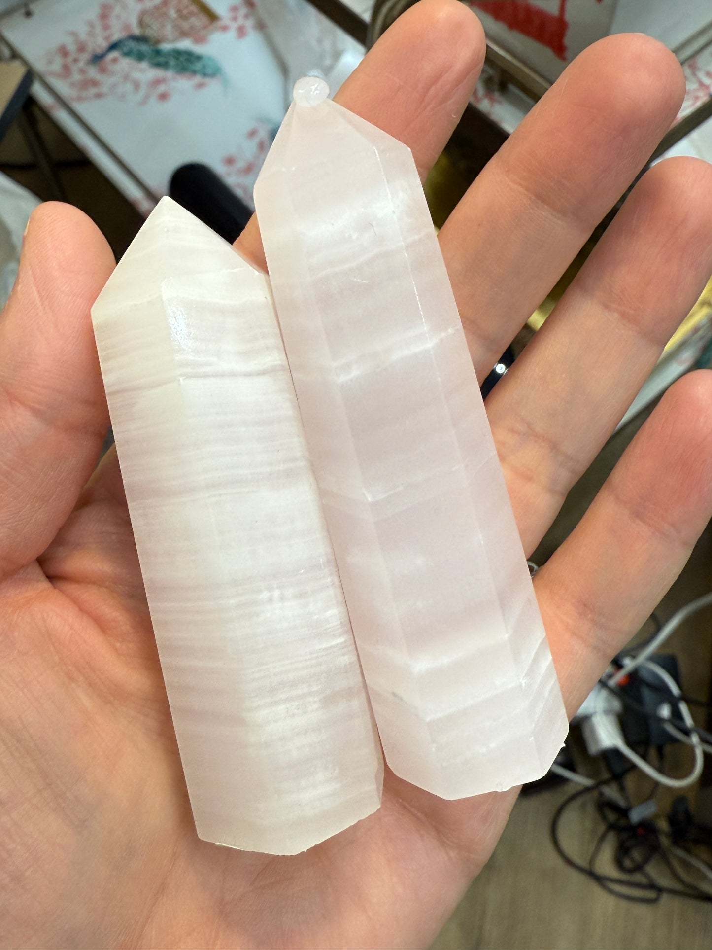 Pink Mangano Calcite Towers- 3-3.5" inch