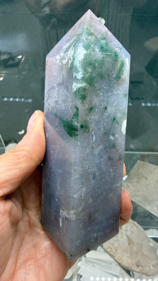 Moss Agate Tower- 4.8 inches