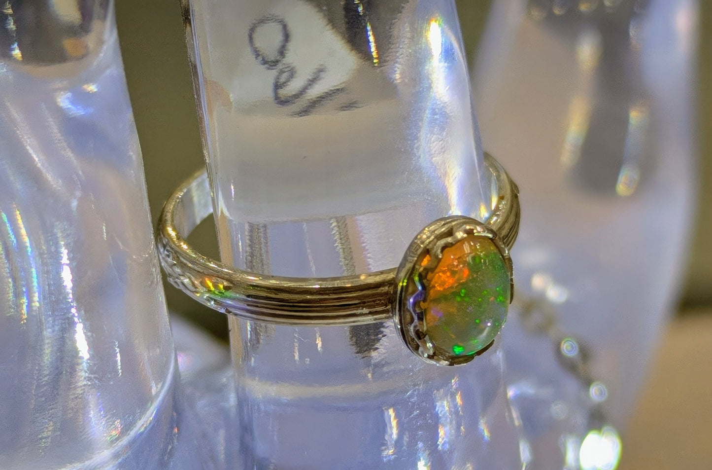 Sterling Silver Ethiopian Opal Ring Sz. 6.5