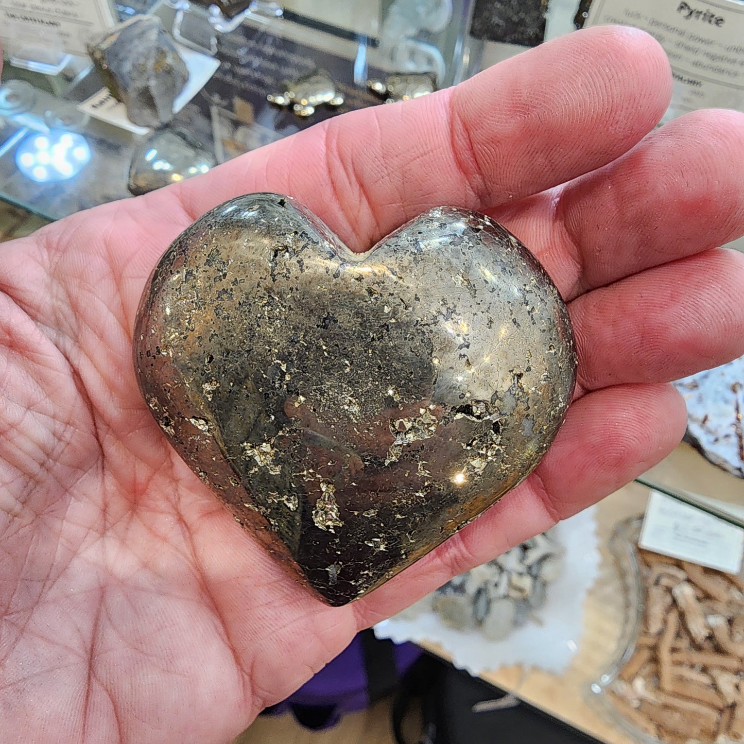 Pyrite Crystal Heart- Large