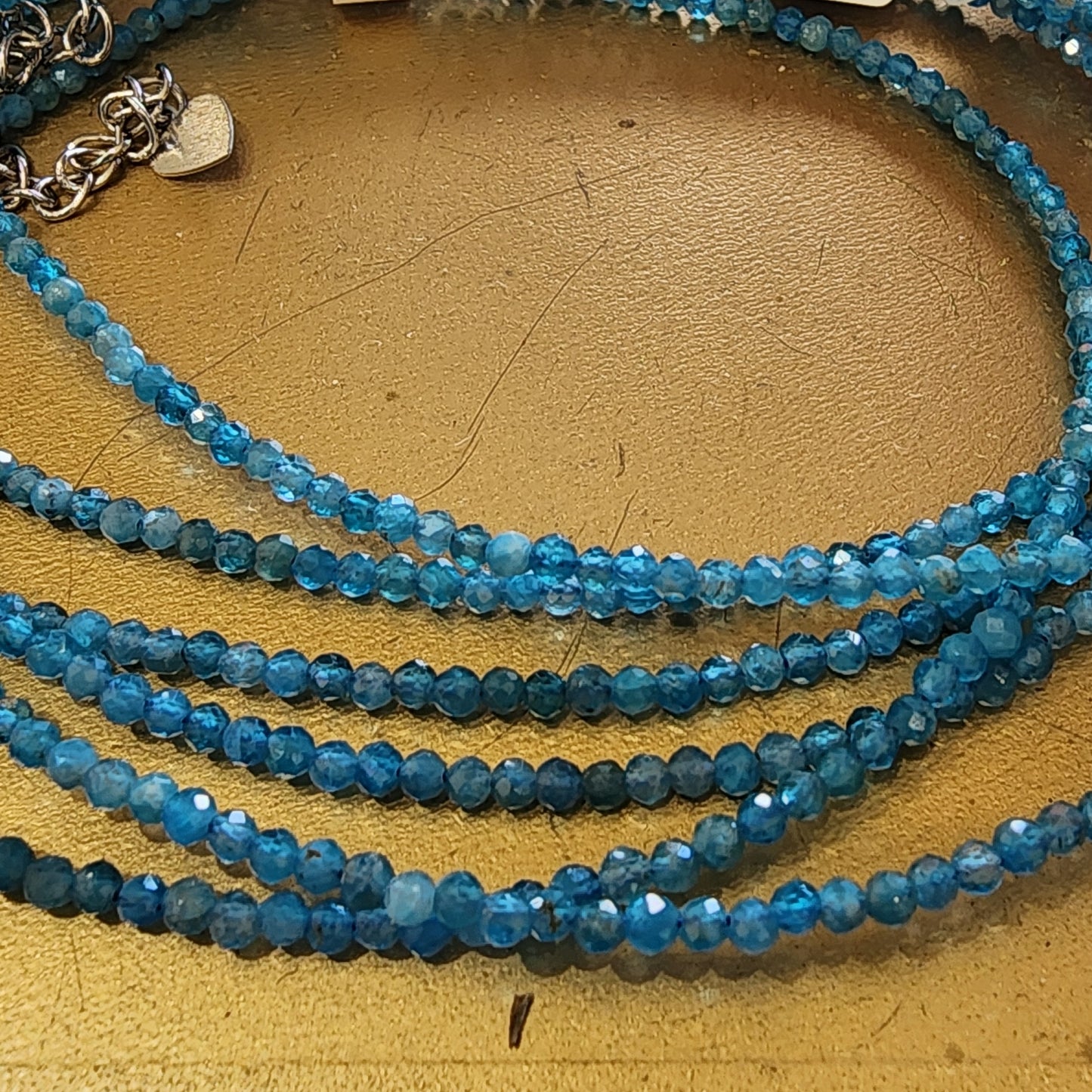 Anklet Blue Apatite 2mm Faceted