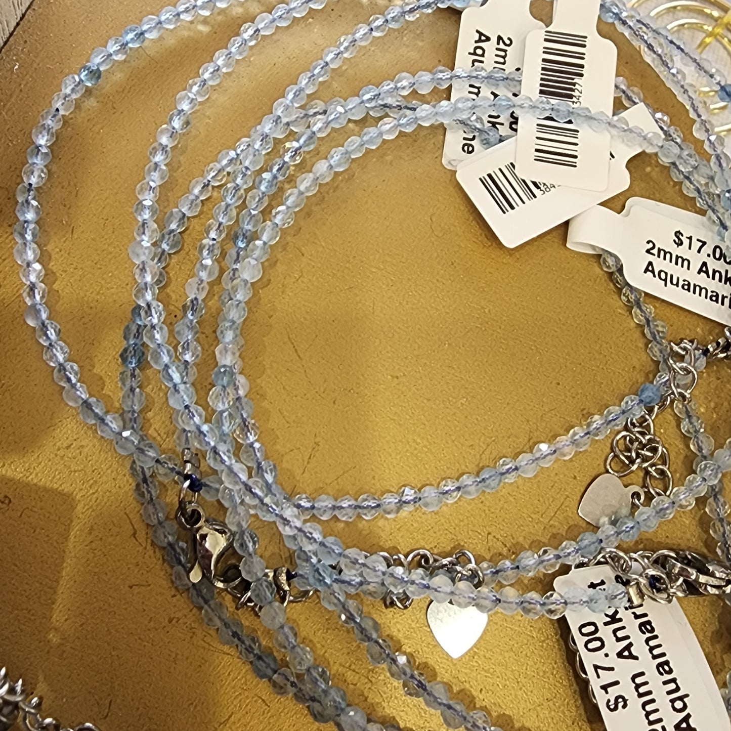 Anklet Aquamarine 2mm Faceted