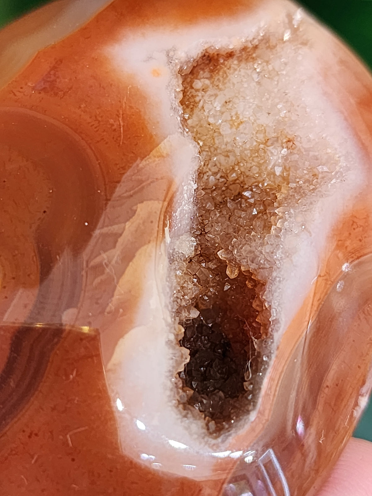 Druzy Carnelian Palm Stone
