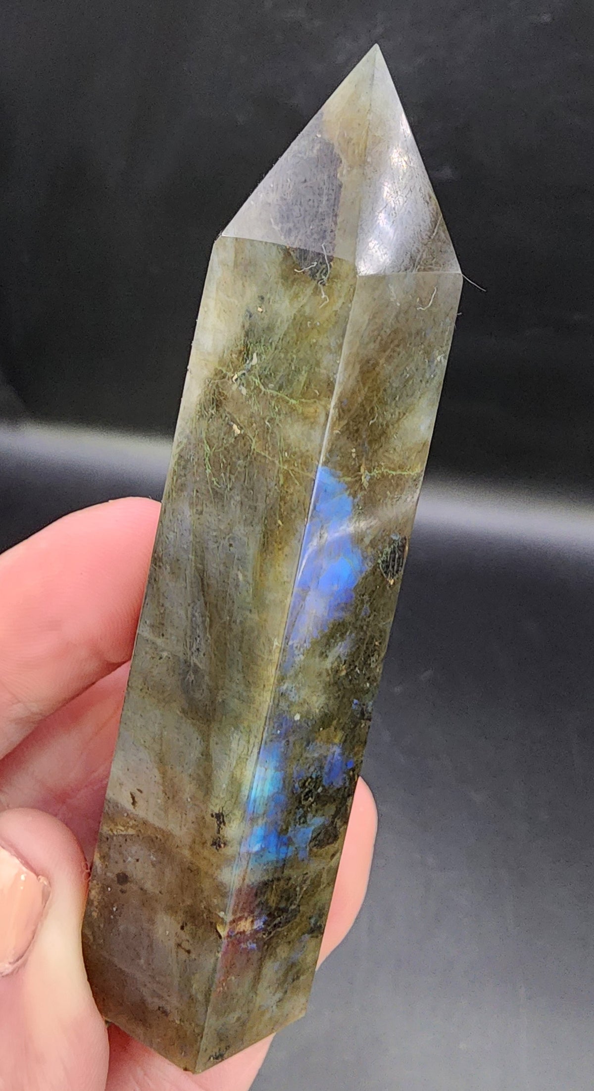 Labradorite Tower/Point with Blue Flash- 3.5" inches