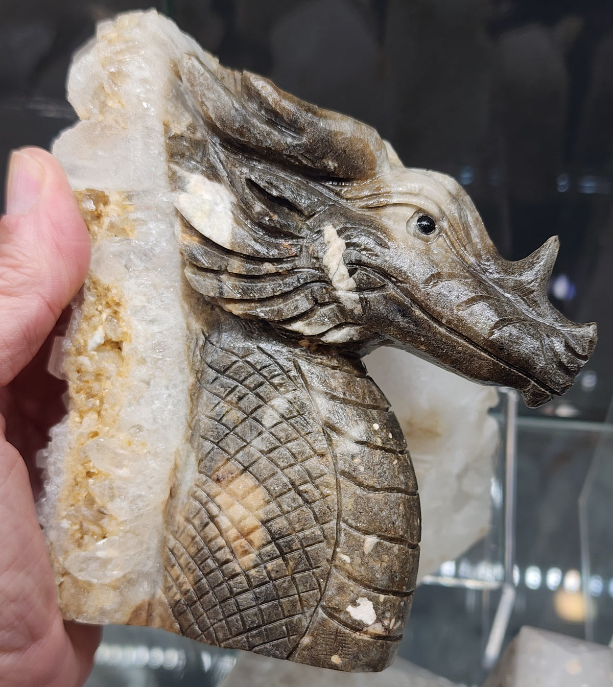 Calcite Dragon Carving - 4.8 inches