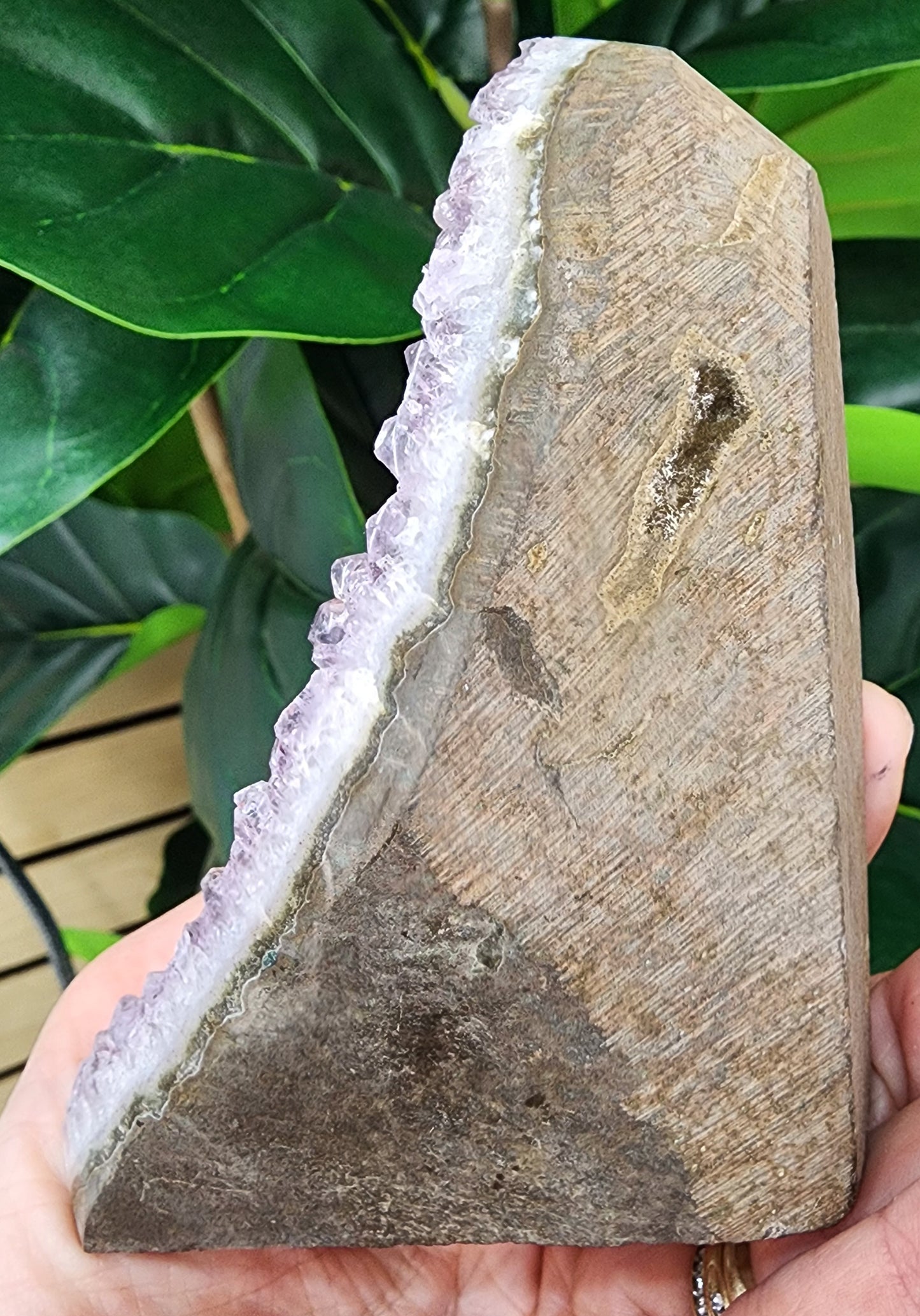 Amethyst Druzy Cut Base - 4 inches