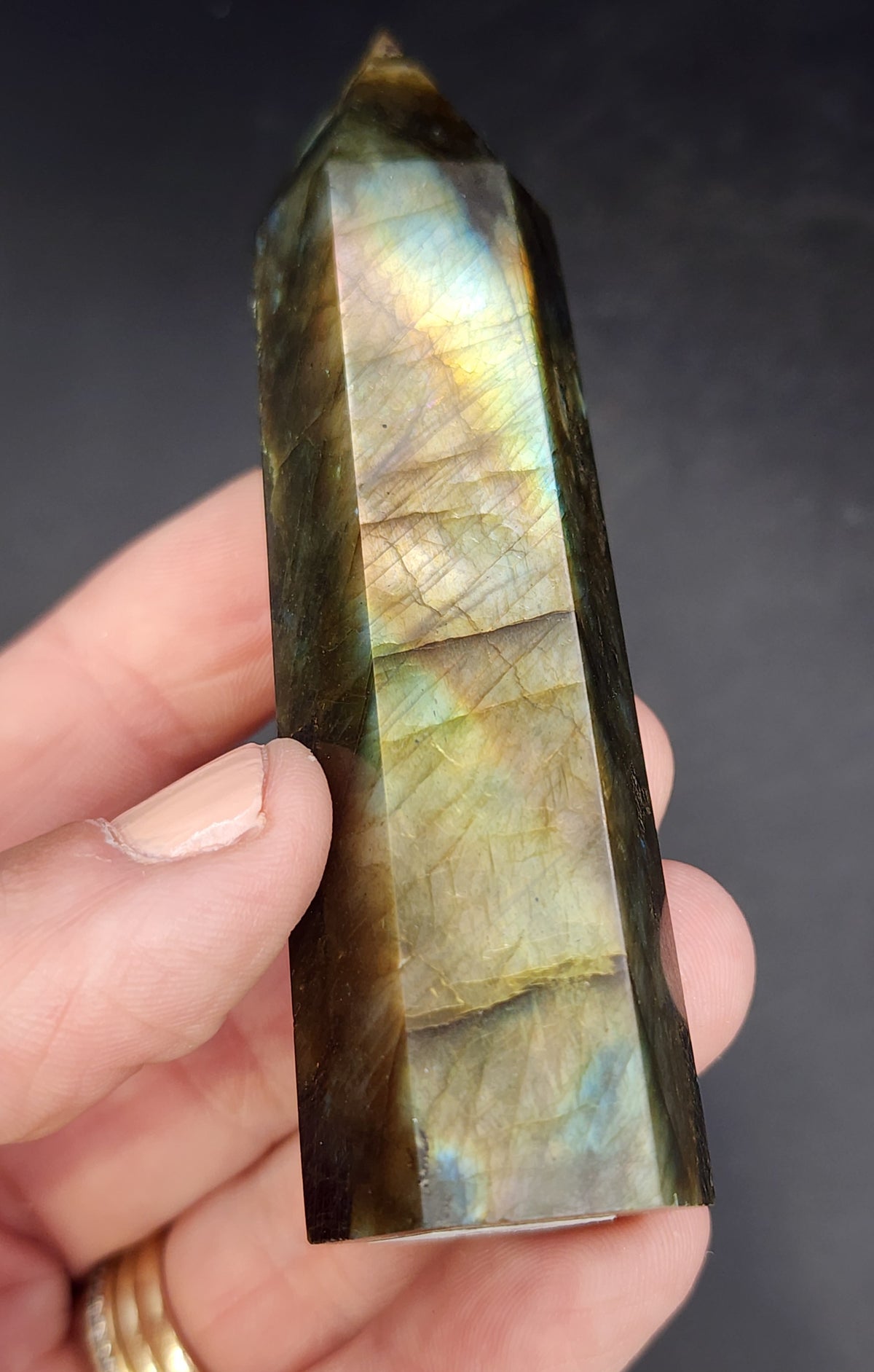 Labradorite Tower/Point with Golden Flash- 3.5" inches