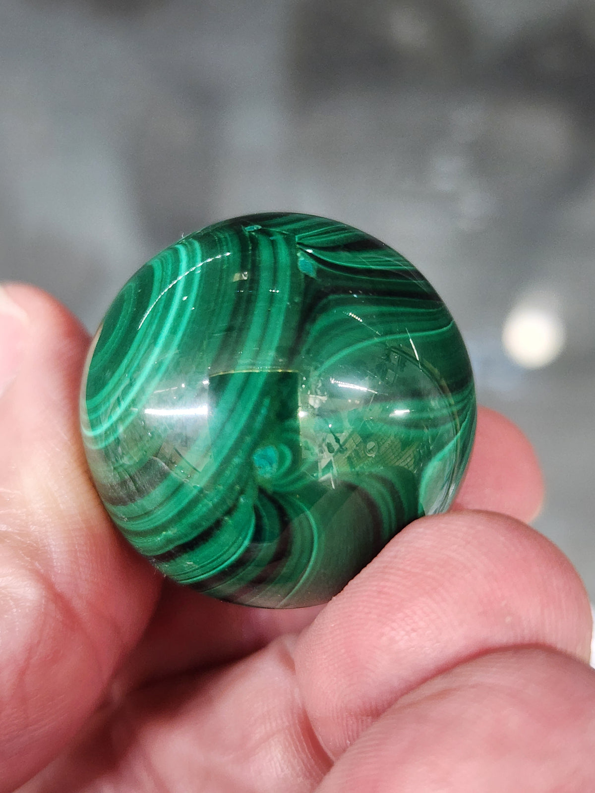 Malachite Sphere- 1.1 inch diameter