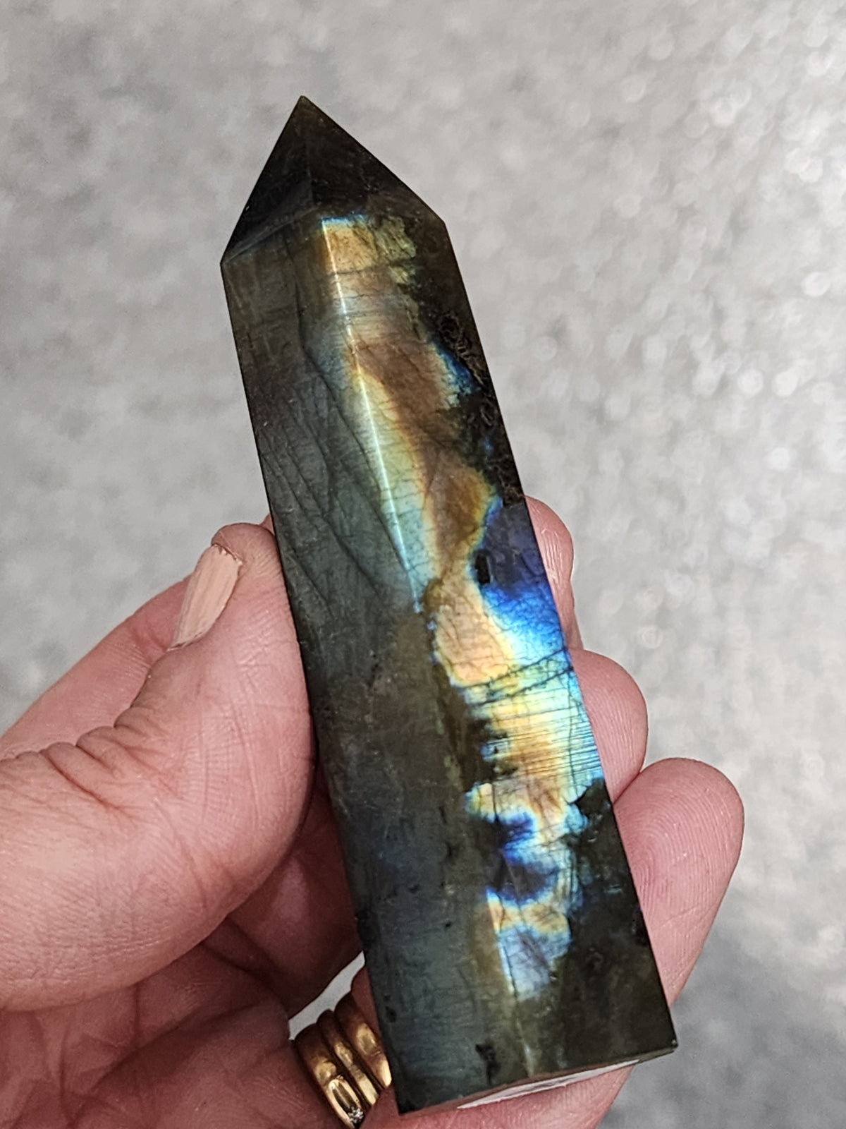 Labradorite Tower/Point with Multi Color Flash- 3.5" inches