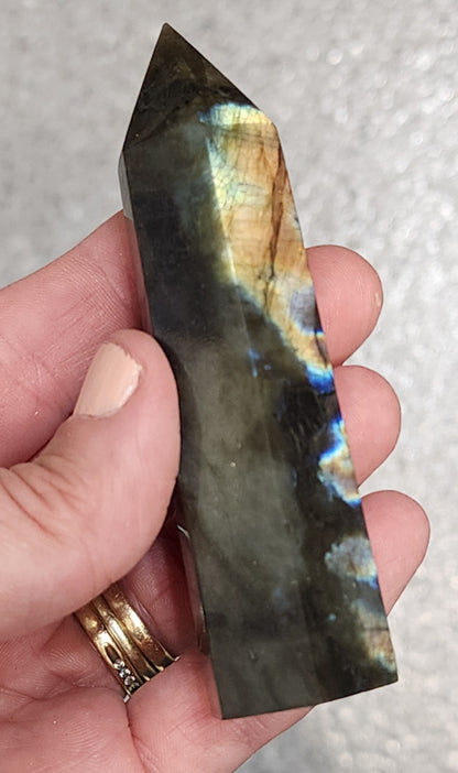 Labradorite Tower/Point with Multi Color Flash- 3.5" inches