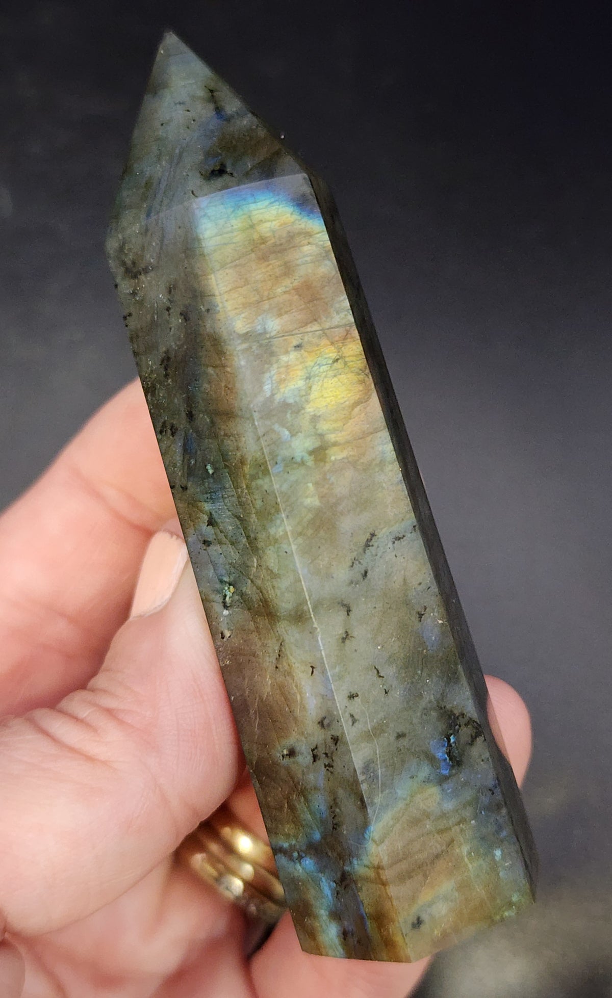 Labradorite Tower/Point with Multi Color Flash- 3.5" inches