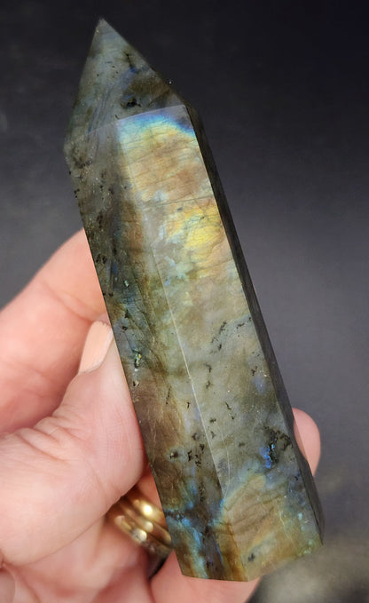 Labradorite Tower/Point with Multi Color Flash- 3.5" inches